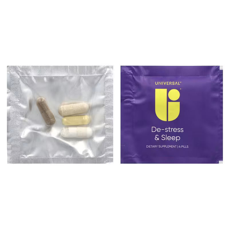 Universal U De-Stress & Sleep Multivitamin Ashwagandha & Theanine & Valerian Root & Melatonin 30 Pill Packs - Galeri