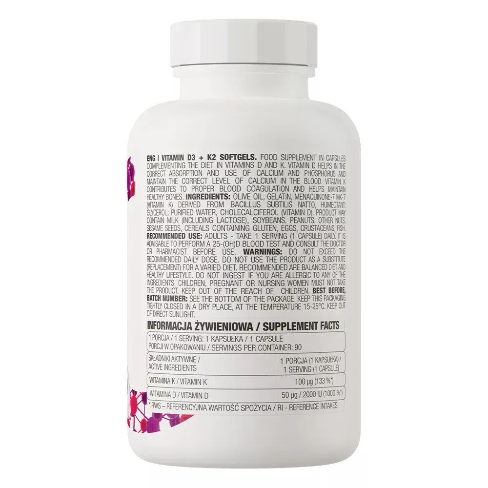 OstroVit Vitamin D3 2000 IU + K2 90 Softgels - Galeri