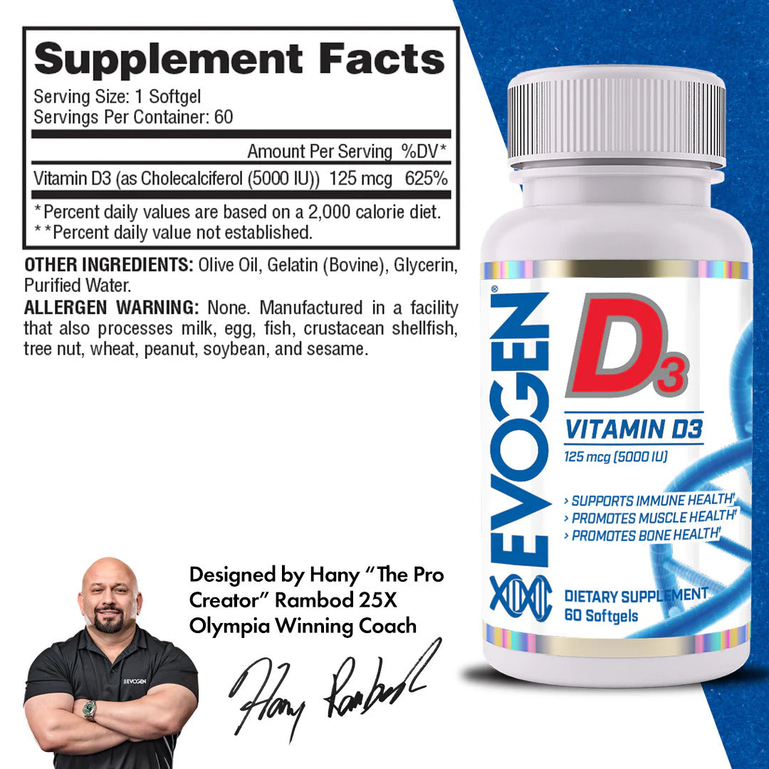 Evogen Vitamin D3 5000 IU 60 Softgels - Galeri