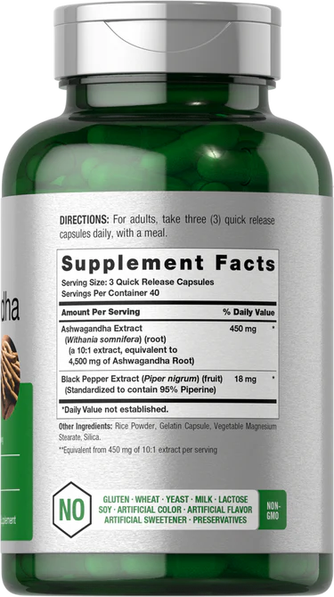 Horbaach Ashwagandha Supplement 4500mg 10:1 Extract 120 Kapsül - Galeri