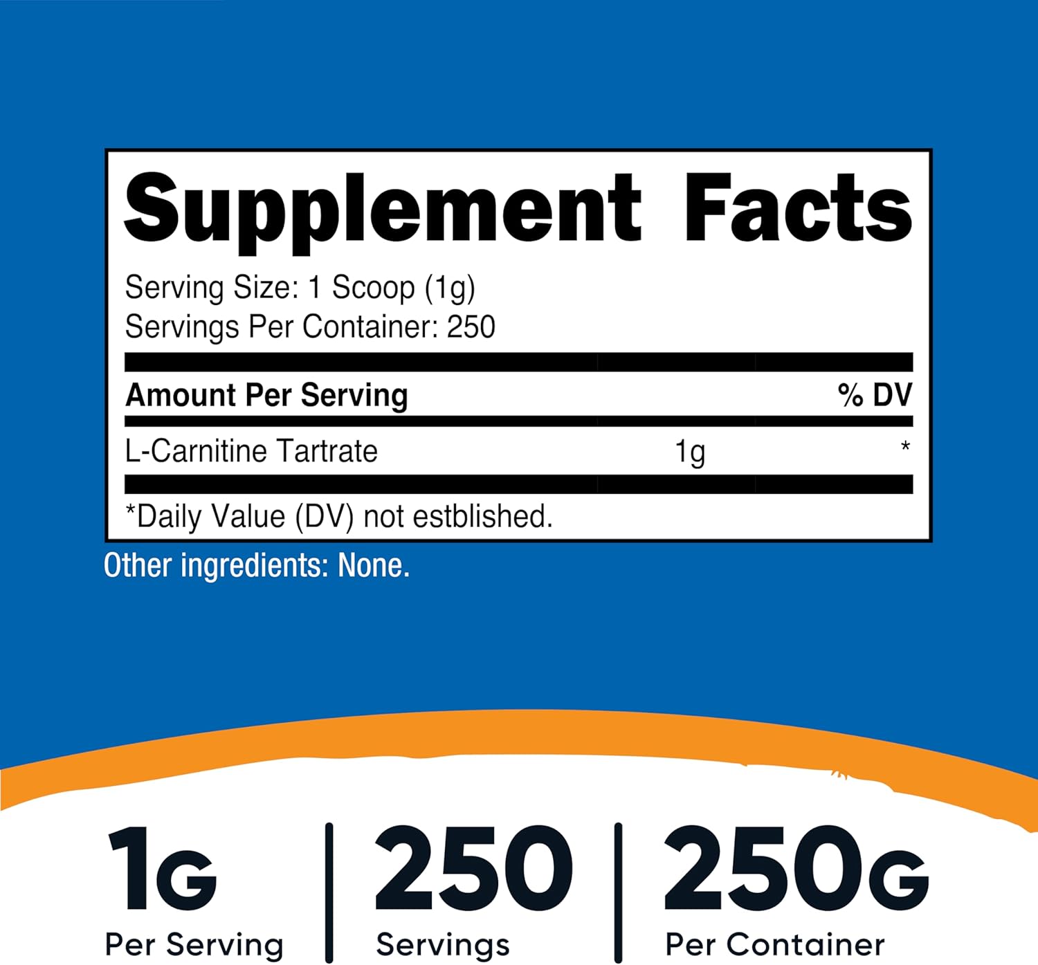Nutricost L-Carnitine Tartrate Muscle Recovery 250 Gram - 1 Gram per Serving, 250 Servings - Galeri