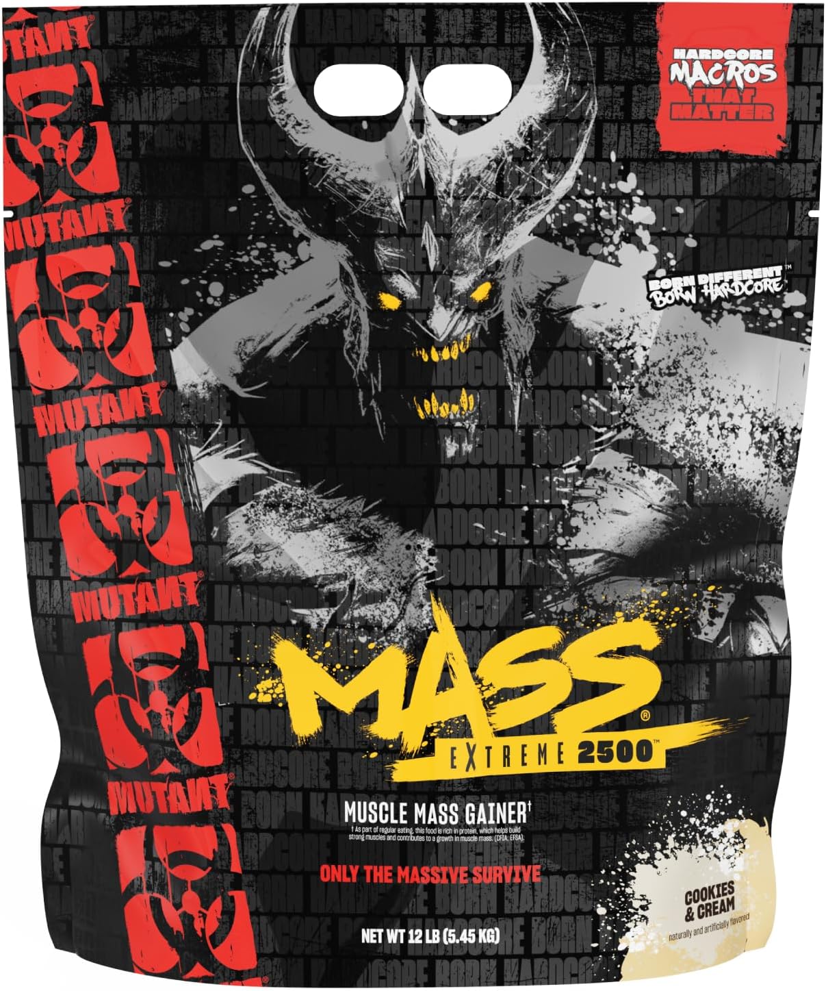 Mutant Mass Extreme Gainer – Whey Protein Powder – Build Muscle Size and Strength – High Density Clean Calories - Galeri
