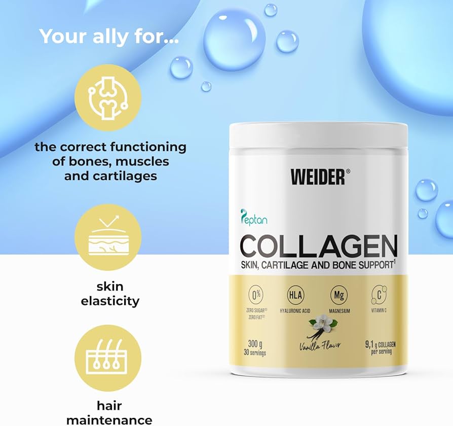 Weider Collagen(Kolajen) Vanilla Hydrolysed Collagen 100%  Mag Vitamin C Sugar-Free Skin Bones Hair - Galeri