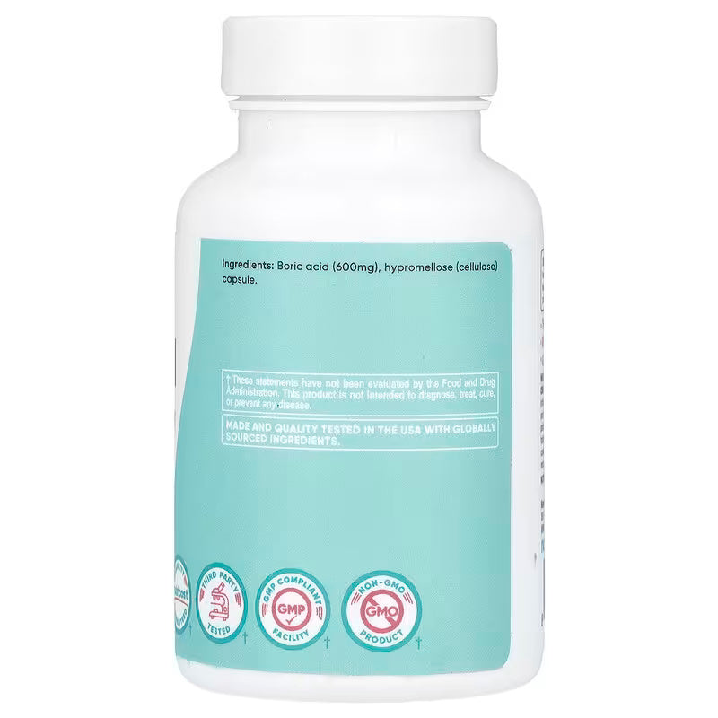 Nutricost Women Boric Acid Candida & Yeast Treatments Vaginal Suppository 600 mg 60 Capsules - Galeri