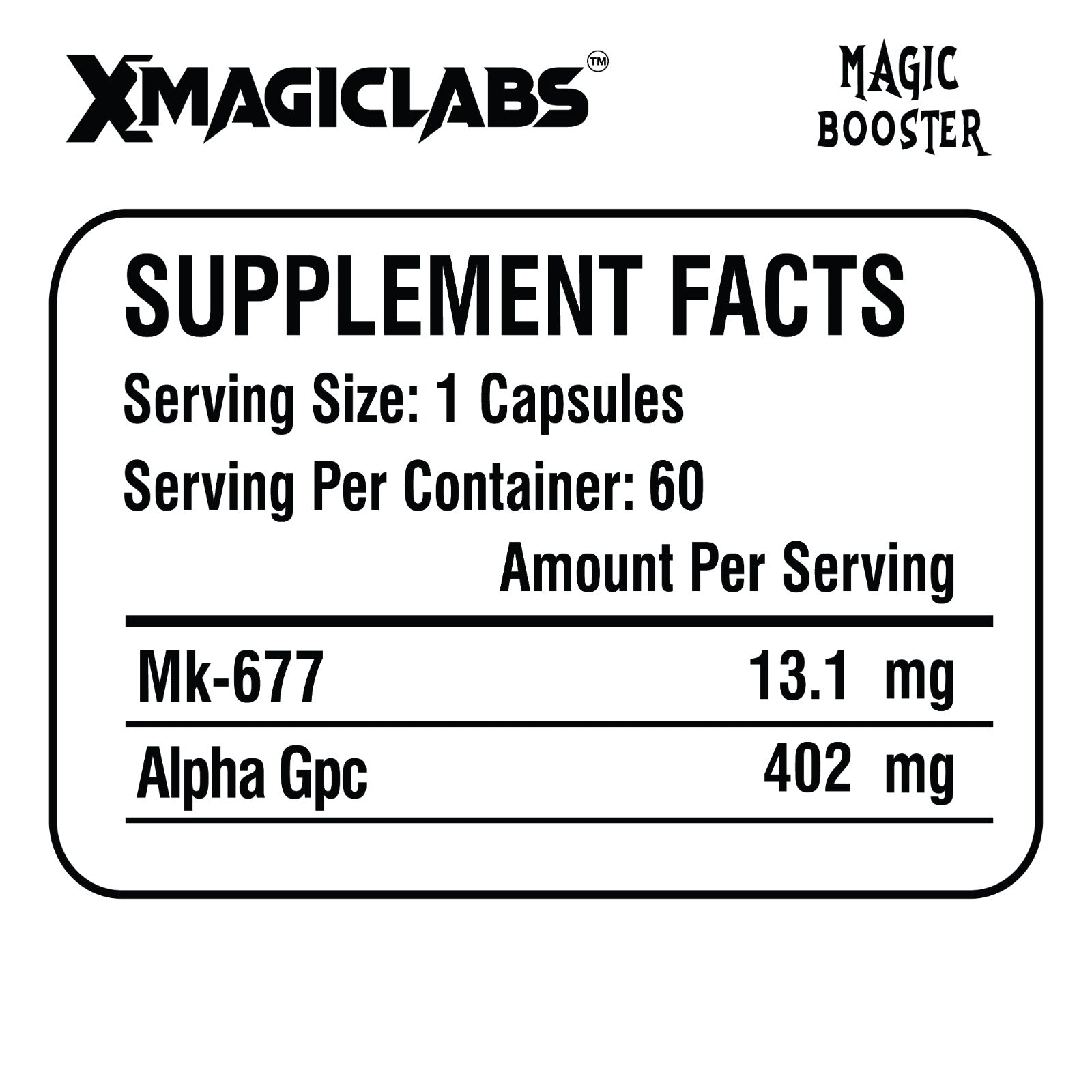 XMAGICLABS MAGIC BOOSTER Mk677 İbutamoren - Alpha Gpc 60 Caps - Galeri