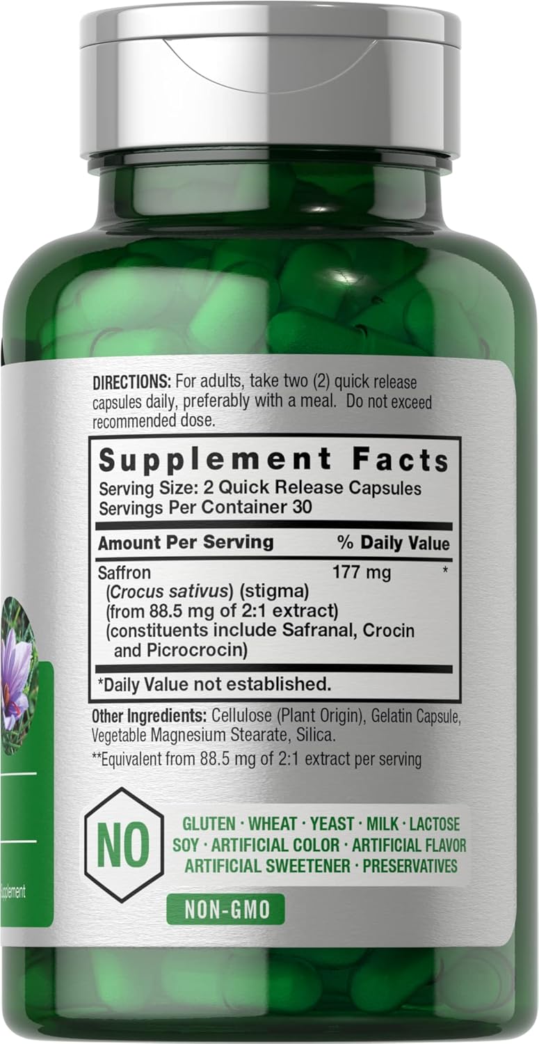 Horbäach Saffron Extract Caps 177 mg 60 Pills for Women and Men - Galeri