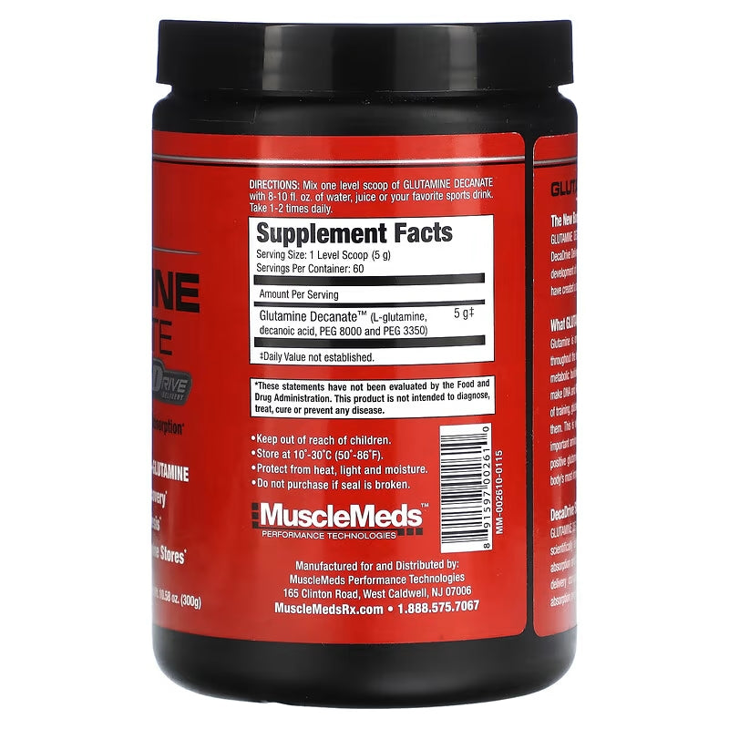 MuscleMeds, Mikronize Glutamine Gh Recovery Decanate, Unflavored 300 Gr - 60 servis - Galeri