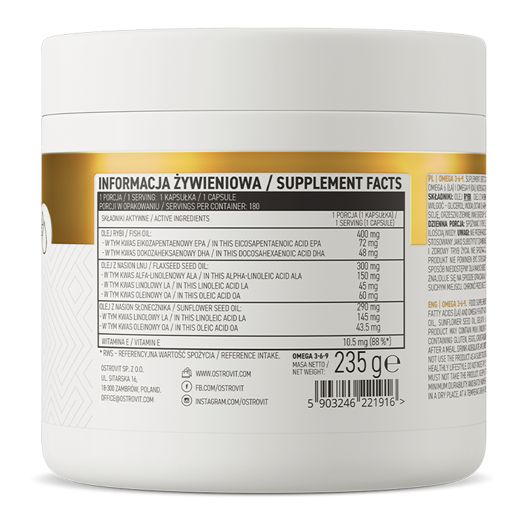 Ostrovit Omega 3 3-6-9 180 Caps - Galeri