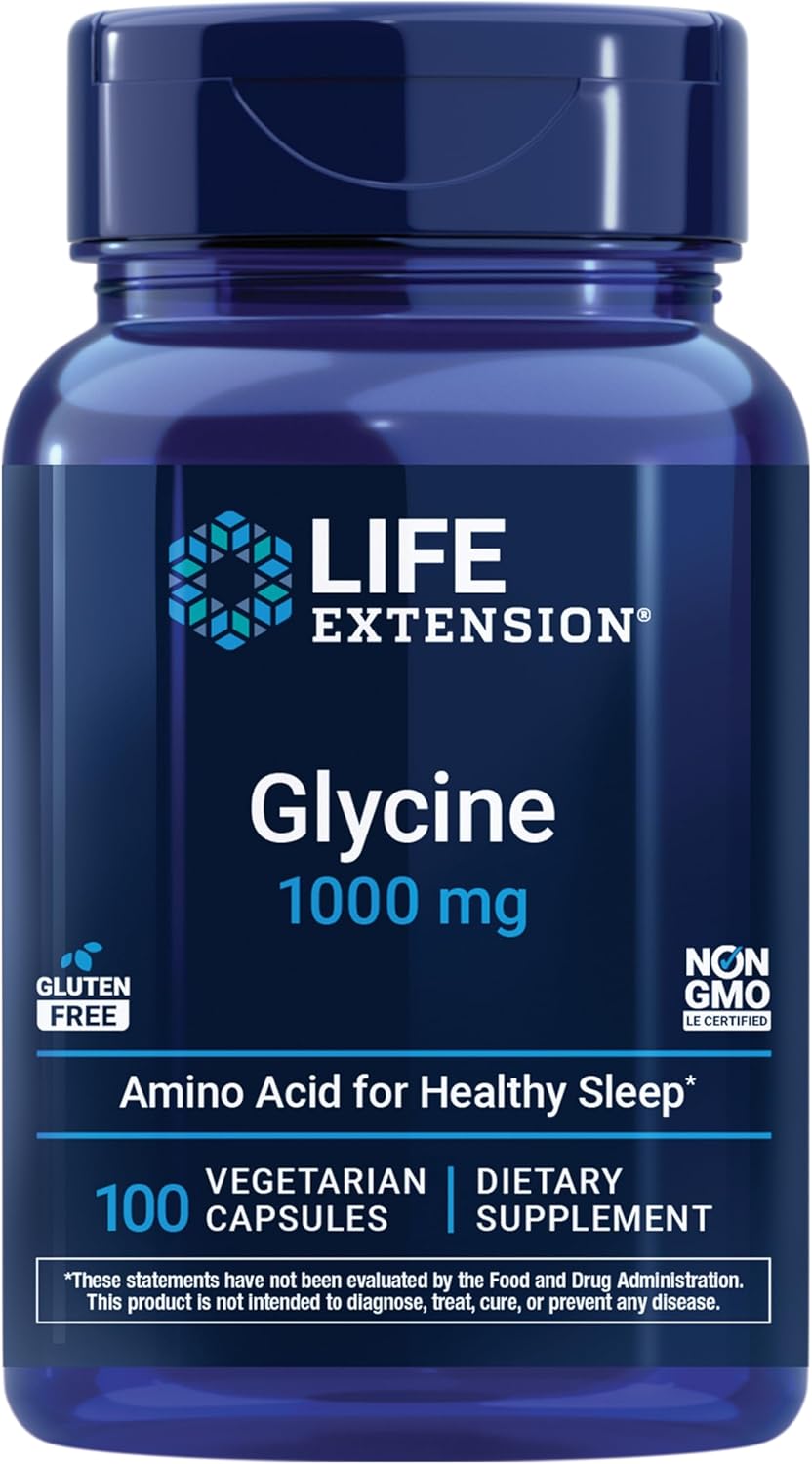 Life Extension Glycine 1000 mg Amino Acid That Promotes Healthy Sleep 100 Caps - Galeri