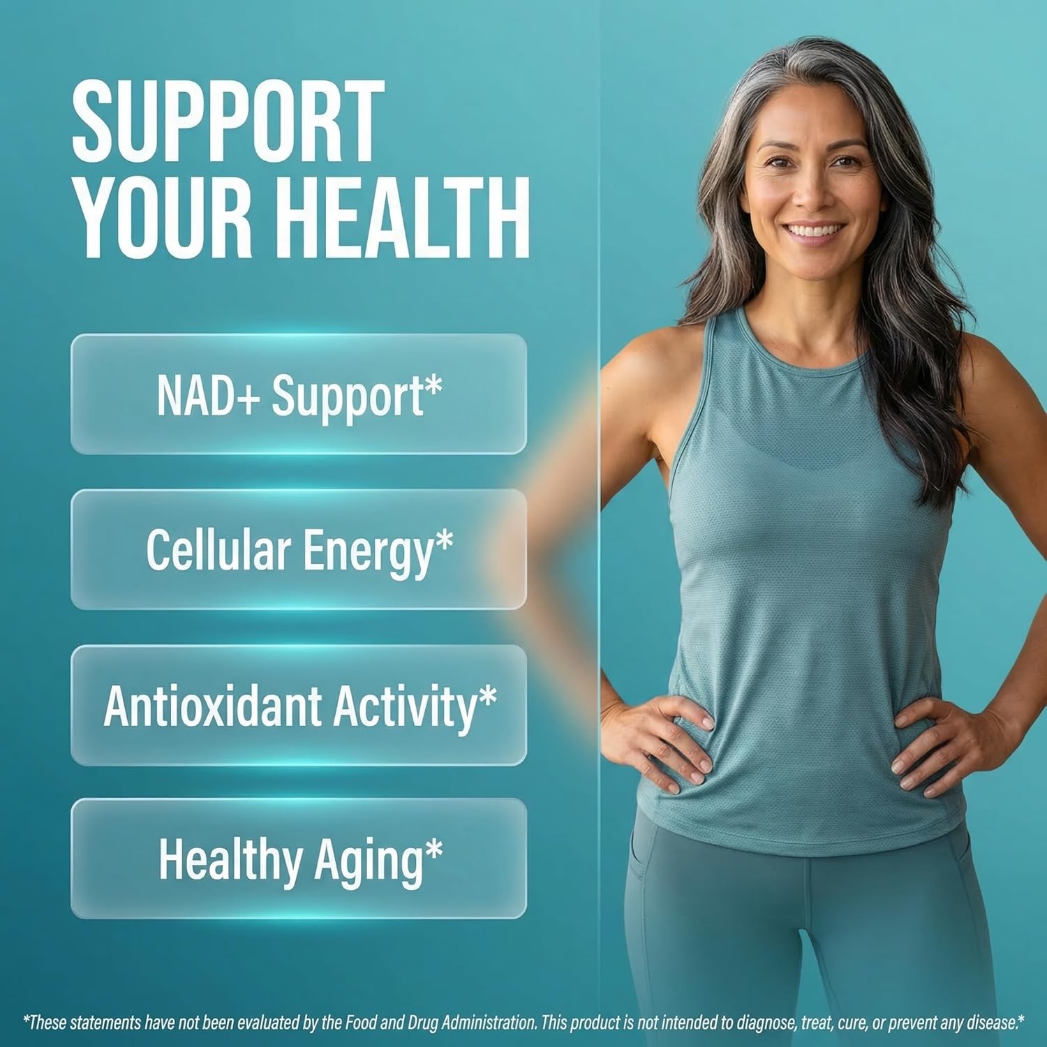 Clean Nutraceuticals NAD Spermidine Fisetin Quercetin Grape Seed Gotu Kola Berberine Astaxanthin Taurine Pomegranate Acai Anti Aging Longevity 90 caps - Galeri