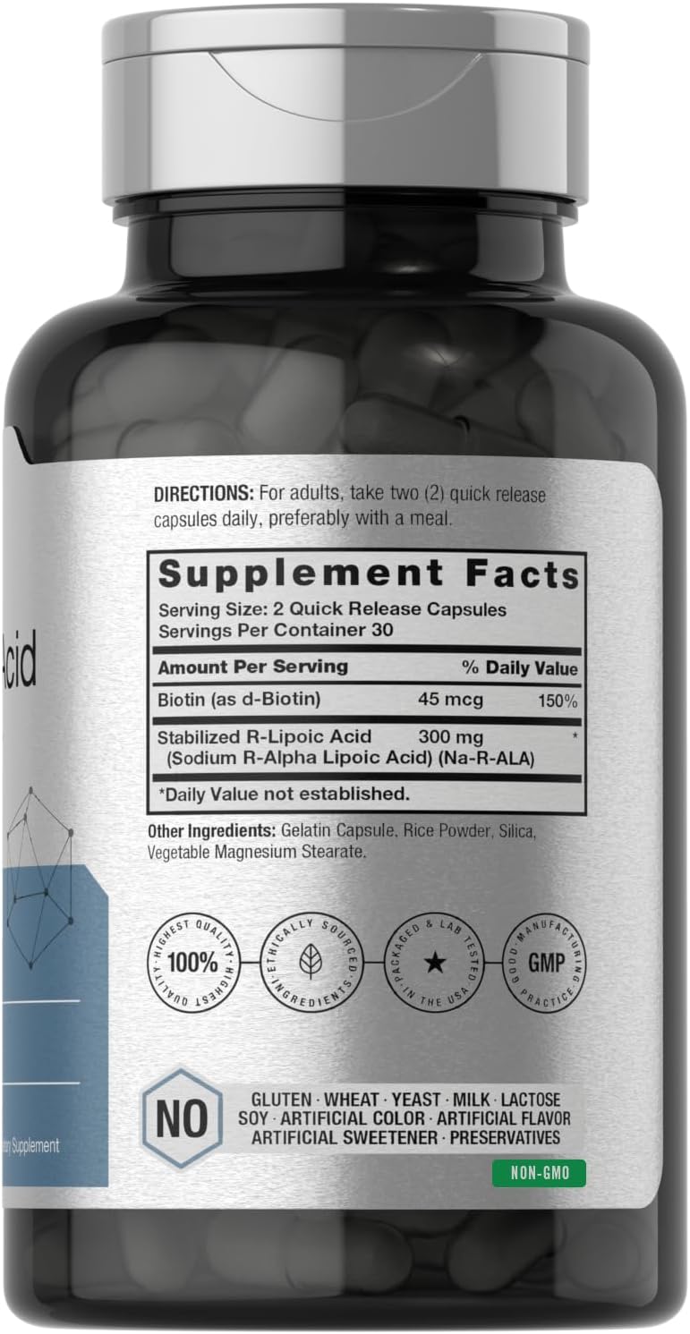 Horbäach Stabilized R-Lipoic Acid Biotin Optimizer Na-RALA 300mg 60 Caps - Galeri