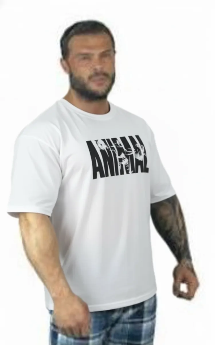 OVERSIZE TİŞÖRT ANIMAL BEYAZ