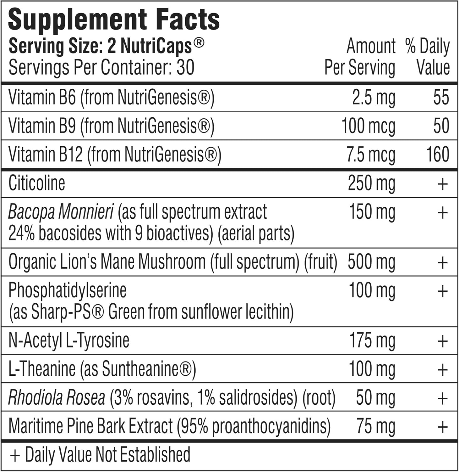 Mind Lab Pro Universal Nootropic Brain Booster Focus, 60 Caps - Galeri