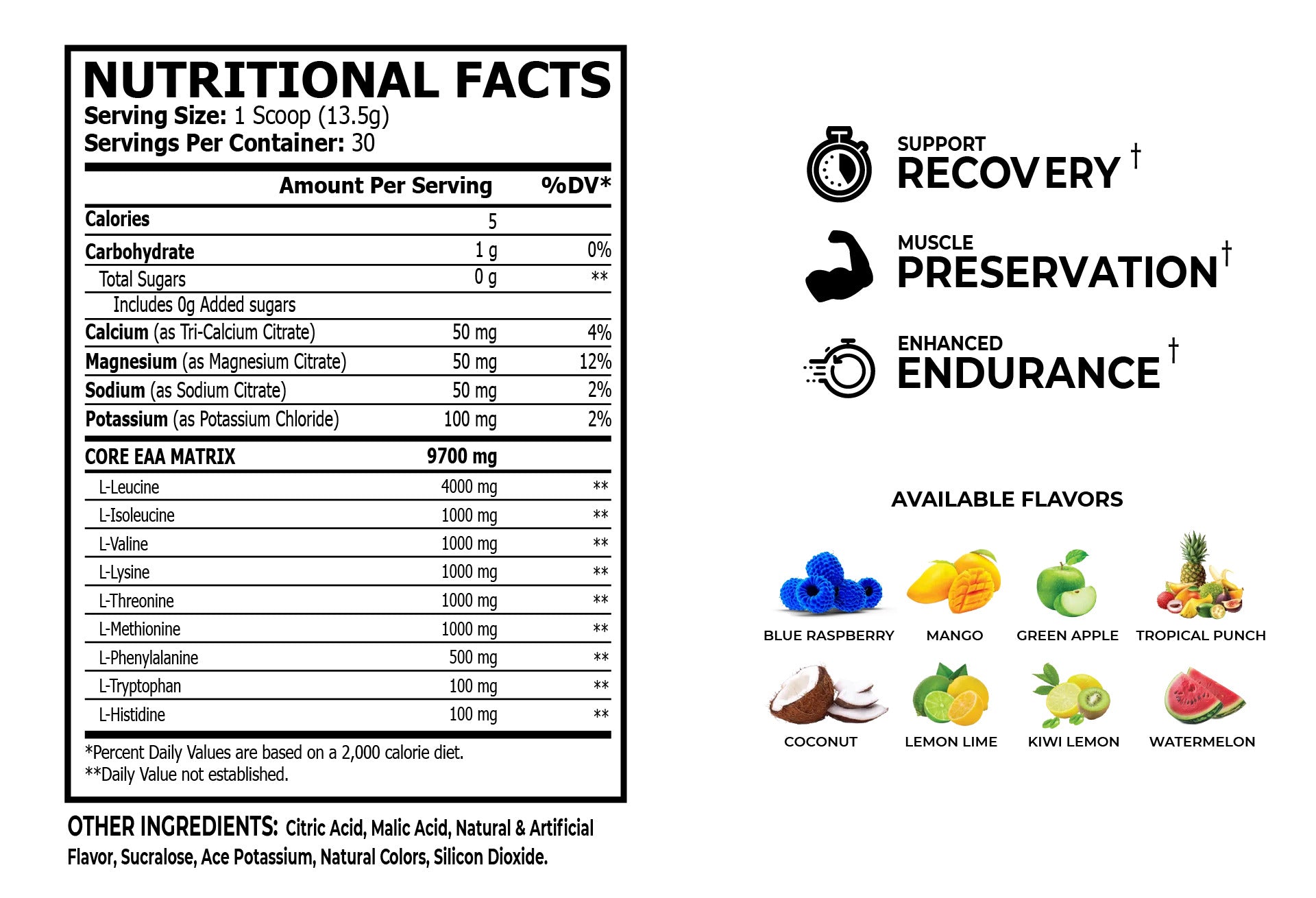 CORE CHAMPS EAA + CALCİUM+MAGNESİUM (ESSENTIAL AMINO ACIDS) 30 SERVİS (ABD MENŞEİ) - Galeri