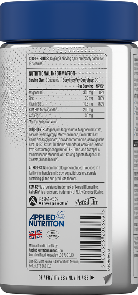 Applied Nutrition ZMA(Magnezyum+Çinko+B6) 90 Caps - Galeri