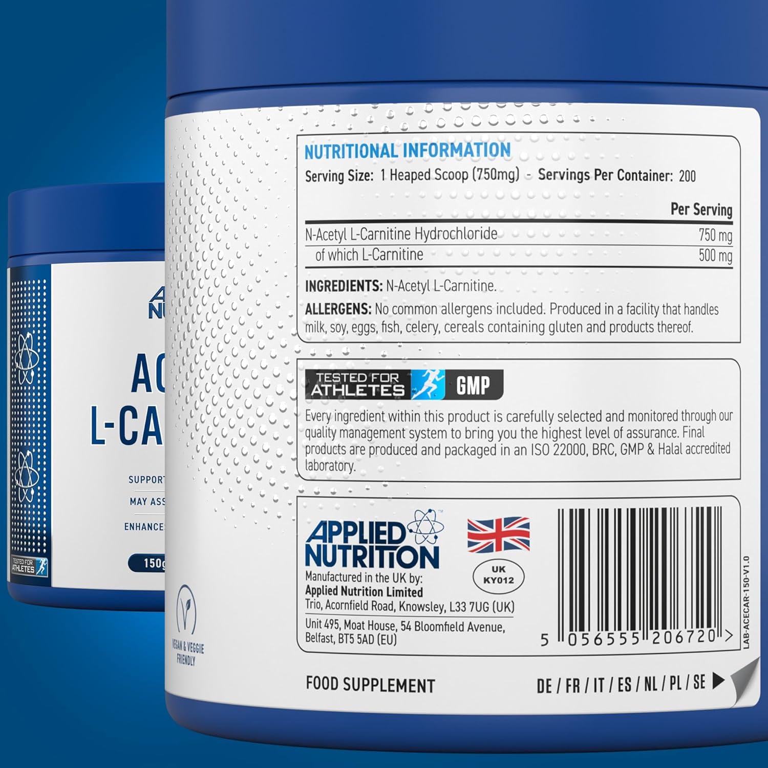 Applied Nutrition Acetyl L-Carnitine  200 servis - Galeri
