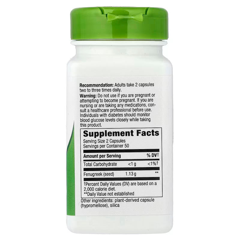 Nature's Way Fenugreek Seed Çemen otu Trigonella foenum-graecum 100 Vegan Caps - Galeri