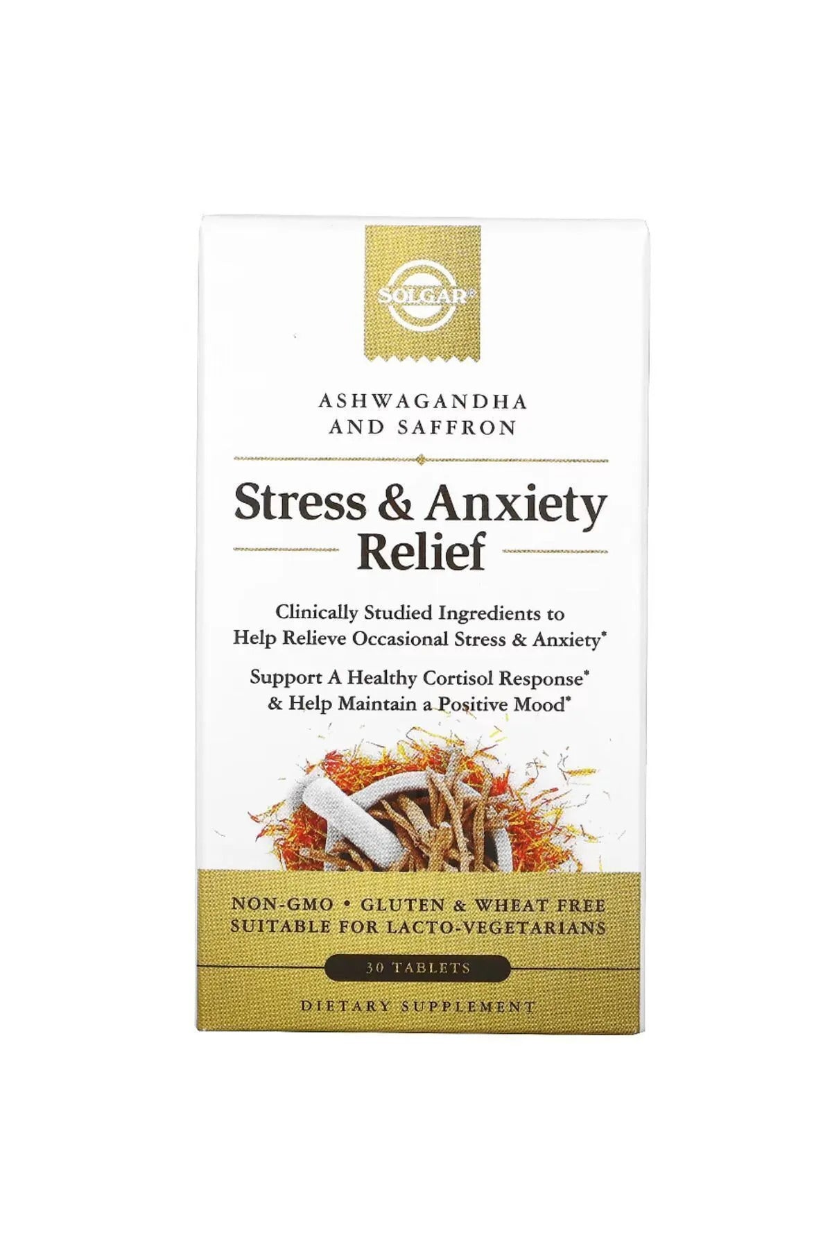 Solgar Stress and Anxiety Relief KSM66 Ashwagandha+Saffron(Safran) 30 Tablets - Galeri