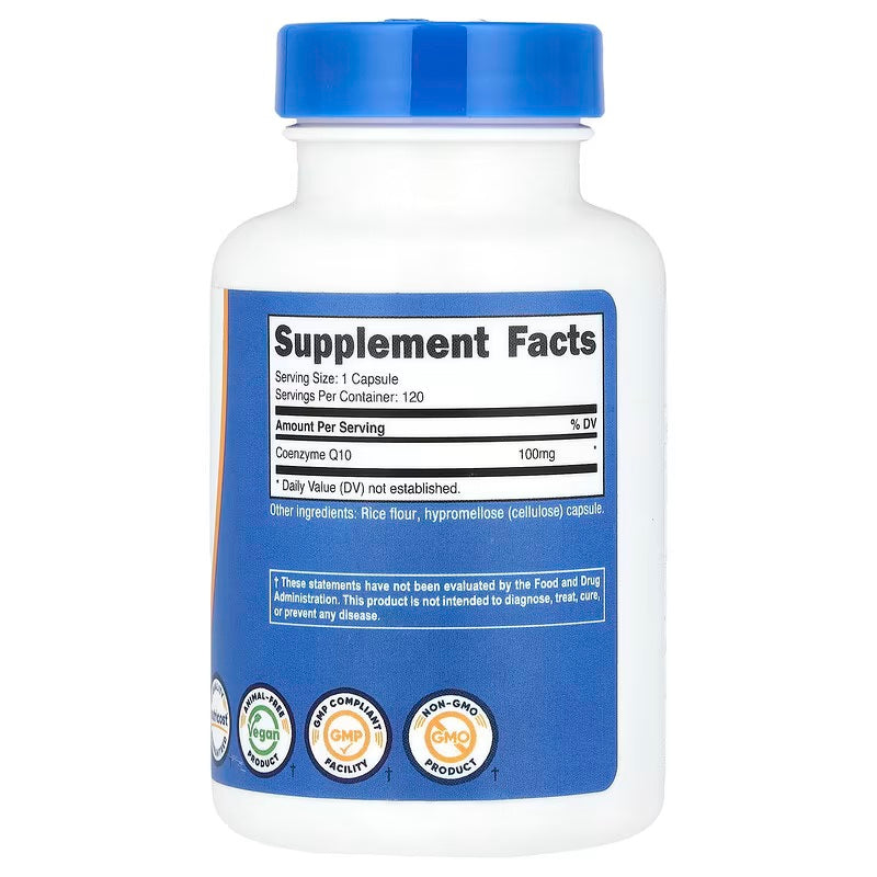 Nutricost CoQ10 Coenzyme Q10 Ubiquinone 100 mg 120 Capsules - Galeri