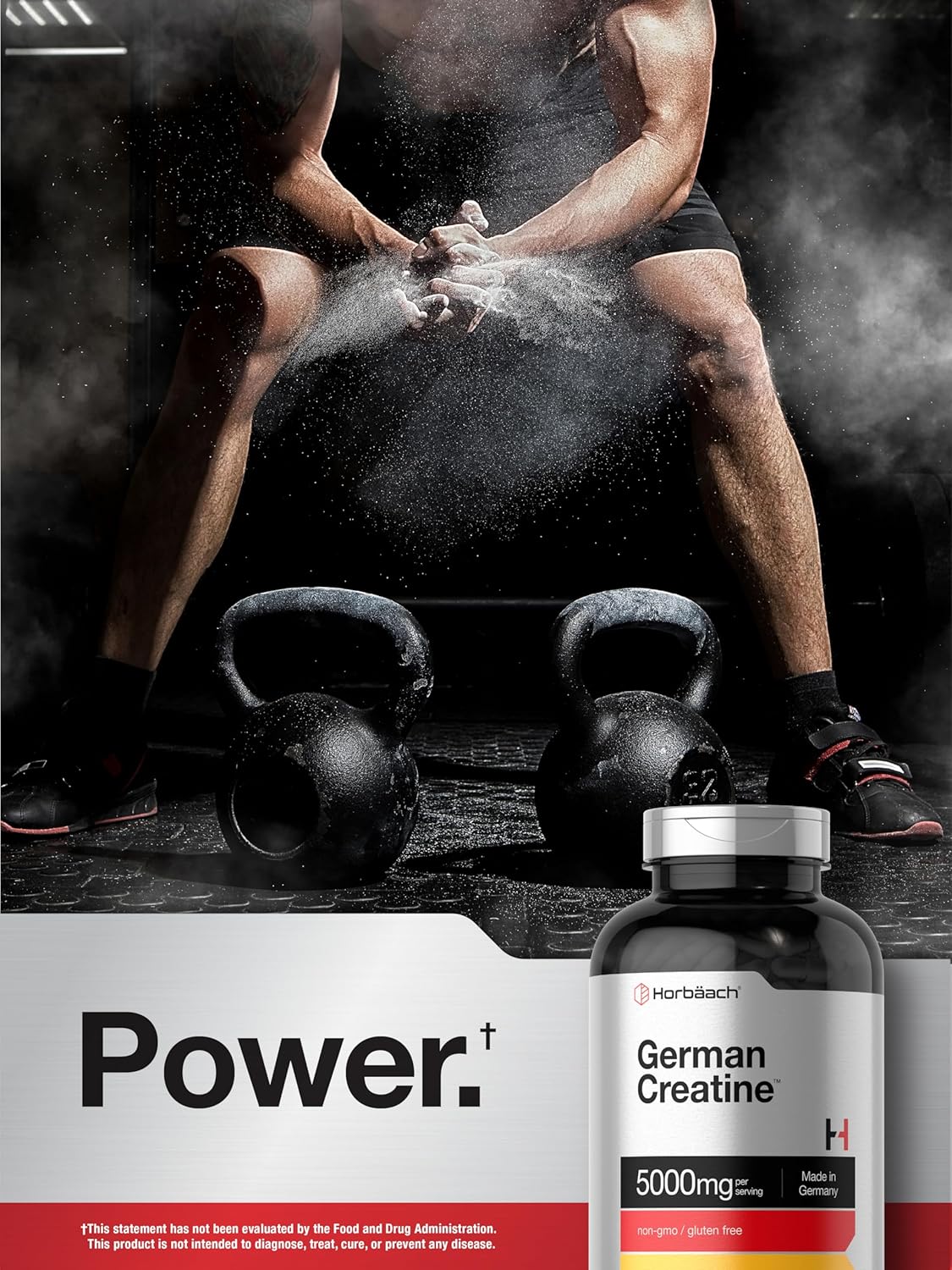 Horbaach German Creatine Monohydrate 5000mg per serving 250 Caps - 50 Servis - Galeri