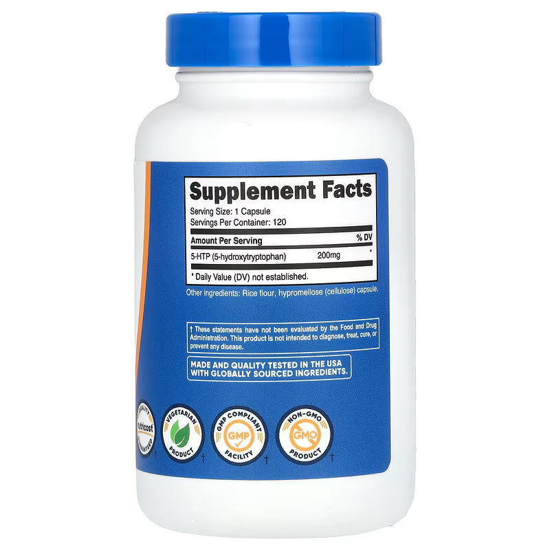 Nutricost 5-HTP 5-hidroksitriptofan 200 mg 120 Capsules - Galeri