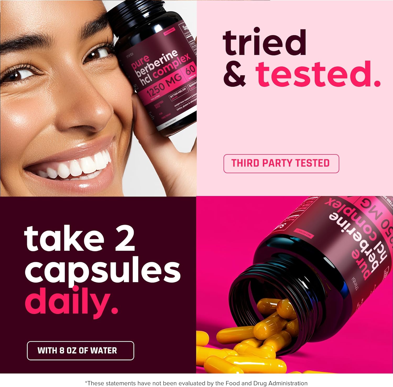 Artnaturals Berberine 1250mg for Weight Management with Bitter Melon and Banaba Leaf - HCl from Barberry Extract 60 Caps - Galeri