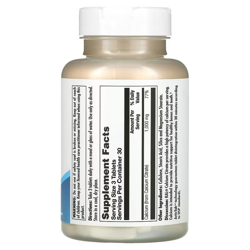 KAL Calcium Citrate Strong Bone Support 1000 90 Tablet - Galeri