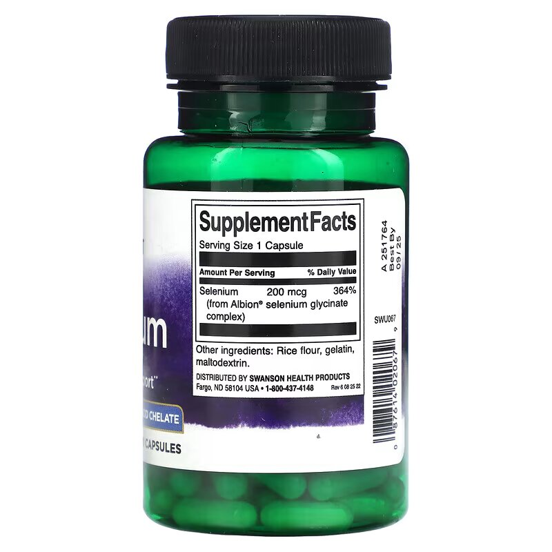 Swanson Albion Selenium Antioxidant(Antioksidan) Complex, 200 mcg 90 Caps - Galeri