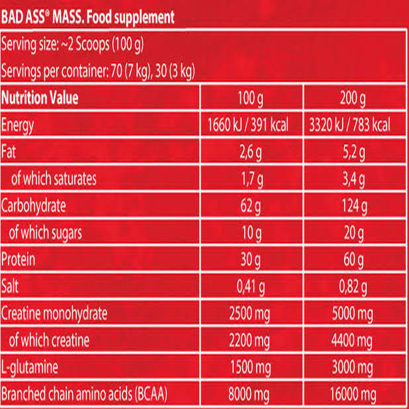 Badass Mass Gainer Karbonhidrat tozu 3 KG - Galeri