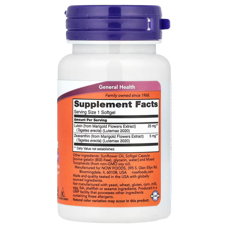 NOW Foods Lutein & Zeaxanthin Antioxidants 120 Softgels - Galeri