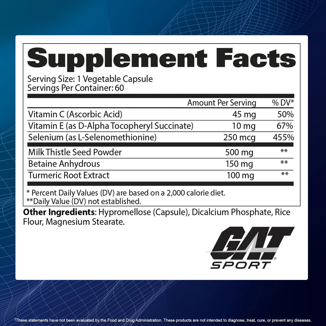 GAT Liver Cleanse Detox Vitamin Milk thistle + Selenium + Turmeric - 60 vcaps - Galeri