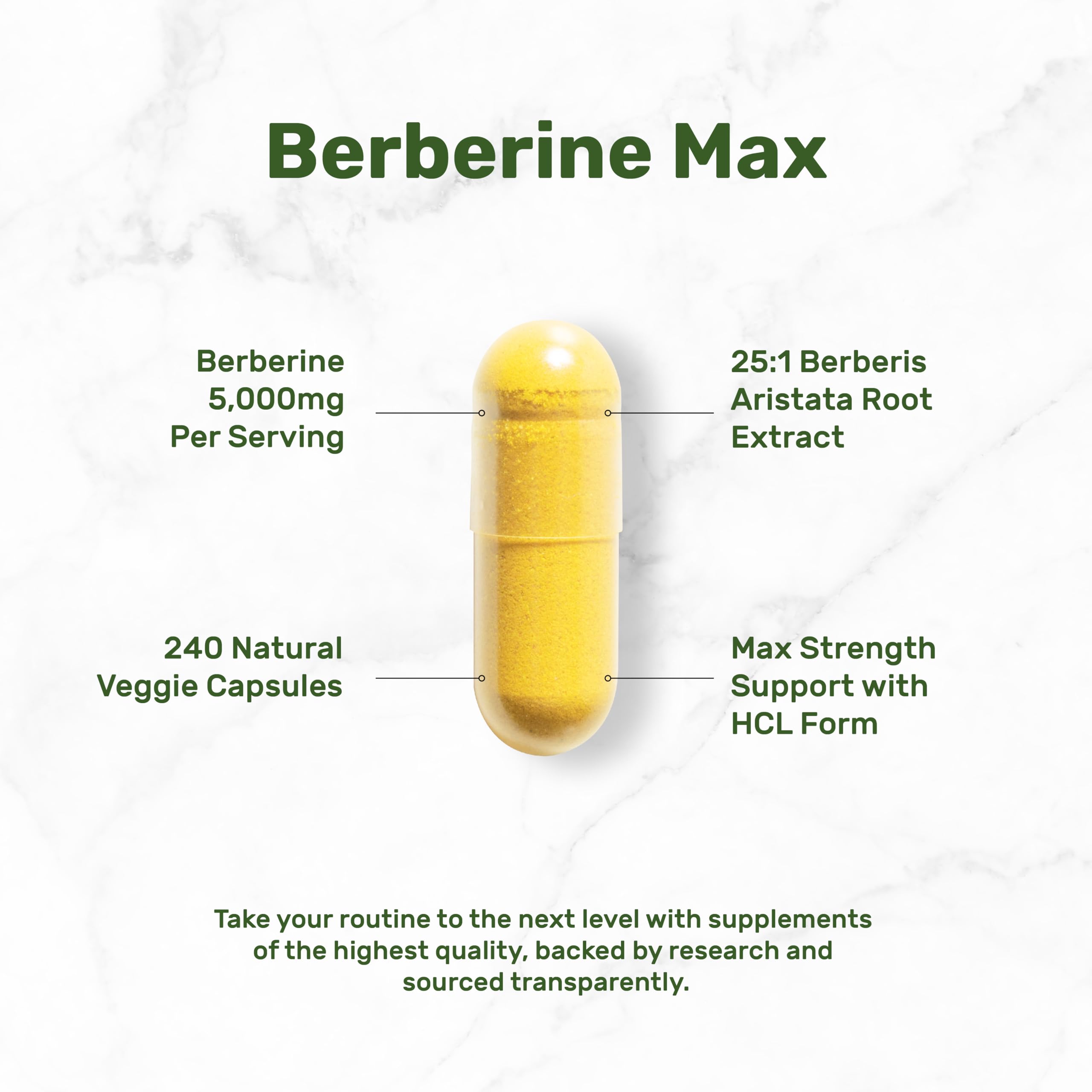 Deal Supplement Berberine Max Supplement with Turmeric, 5,000mg Per Serving, 240 Veggie Capsules - Galeri