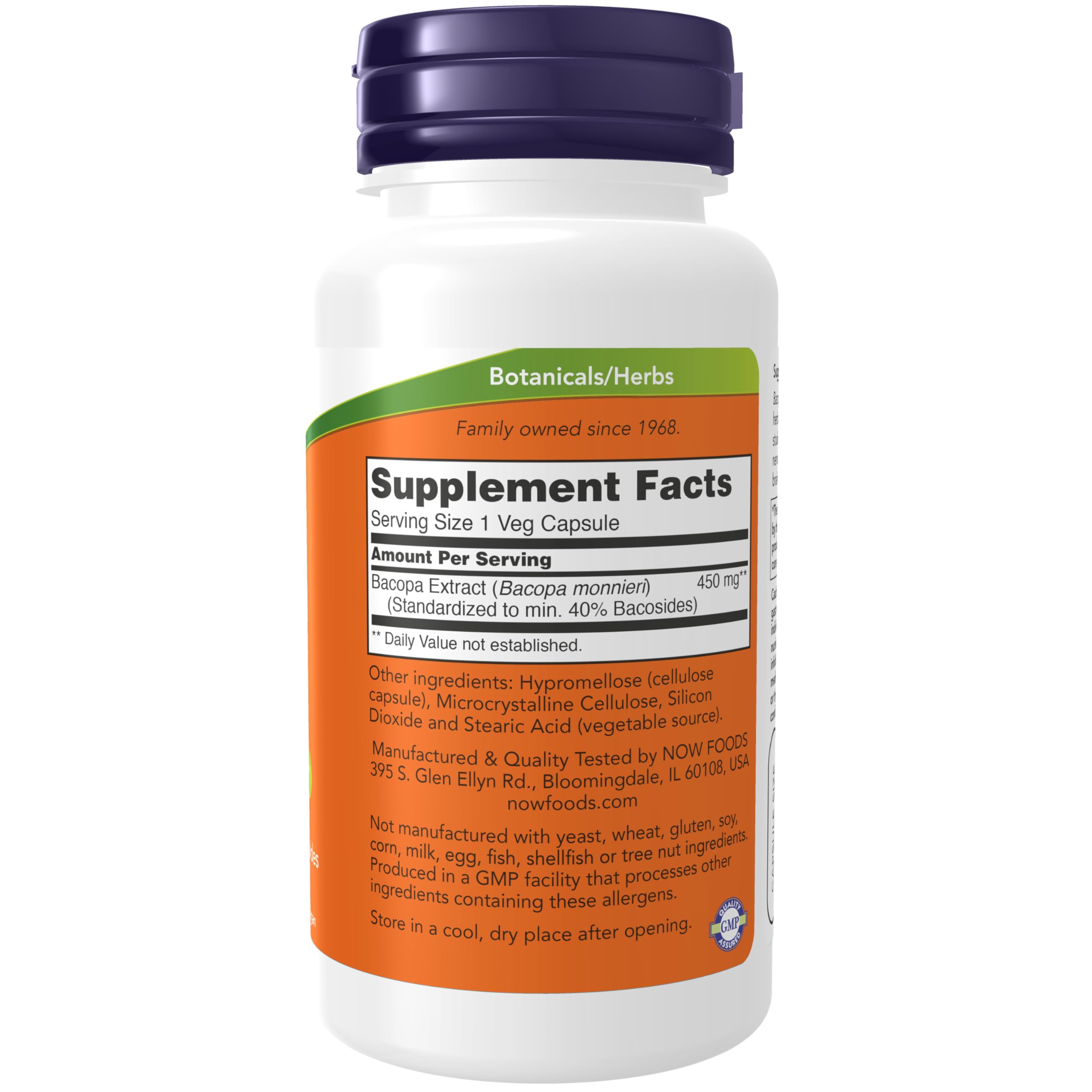 Now Foods Bacopa Extract 450 mg 90 Veg Caps - Galeri