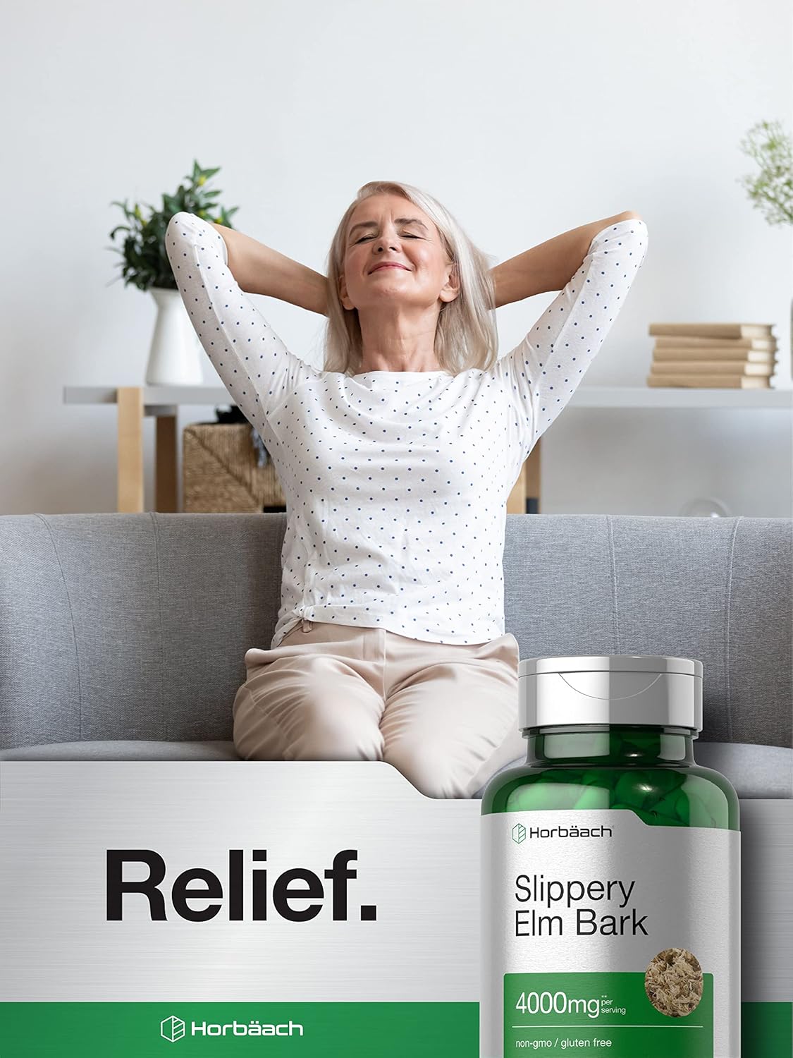 Horbäach Slippery Elm Bark 4000 mg 200 Caps - Galeri