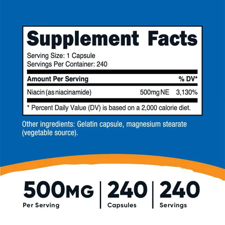 Nutricost Niacinamide 500 mg 240 capsules - Galeri