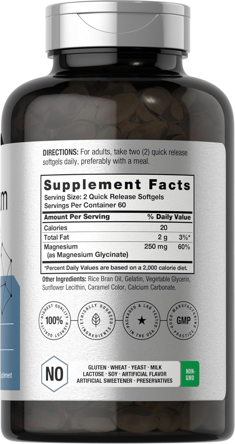 Horbäach Magnesium Glycinate 250mg 120 Softgels - Galeri