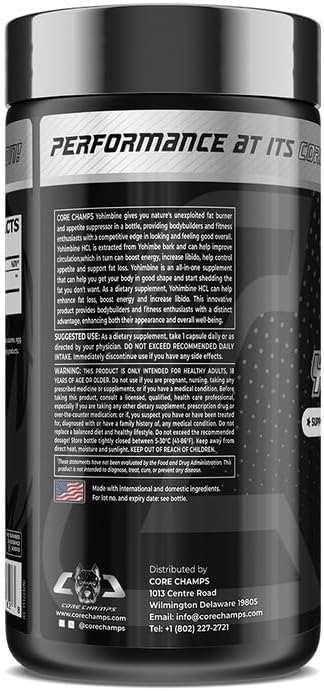 Core Champs Yohimbine 5 MG 120 Caps - By Kai Greene - Galeri