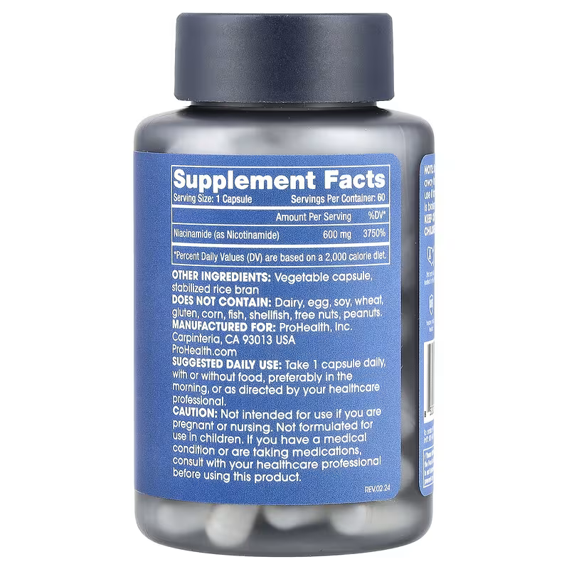 ProHealth Longevity Vitamin B Niacinamide 600 mg 60 Caps - Galeri