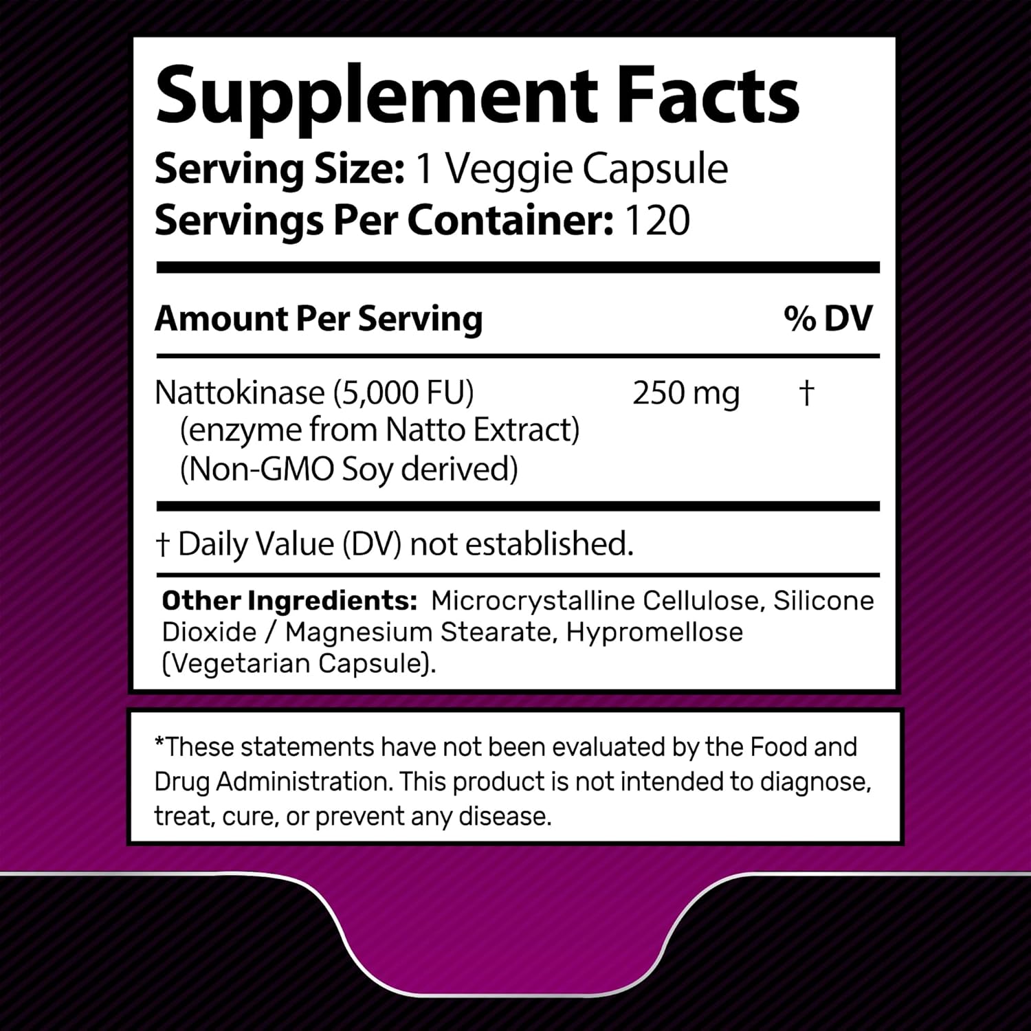 Wellness Labs Nattokinase Supplement Capsules 5000 FU – 120 Count - Galeri