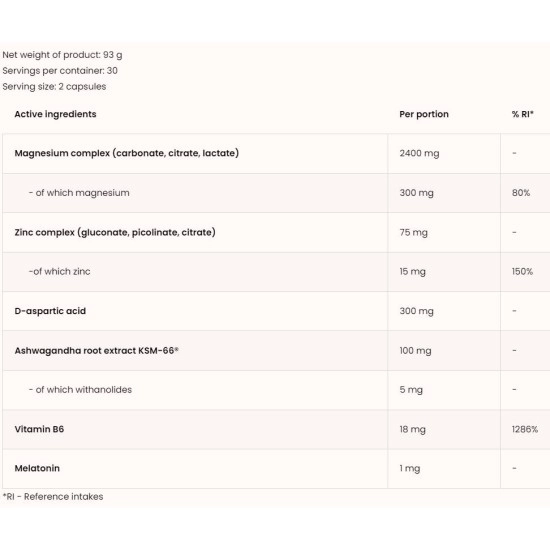 OstroVit ZMAdvanced Testo Booster (Daa Aspartic Acid+Zinc+Magnesium) 60 caps - Galeri