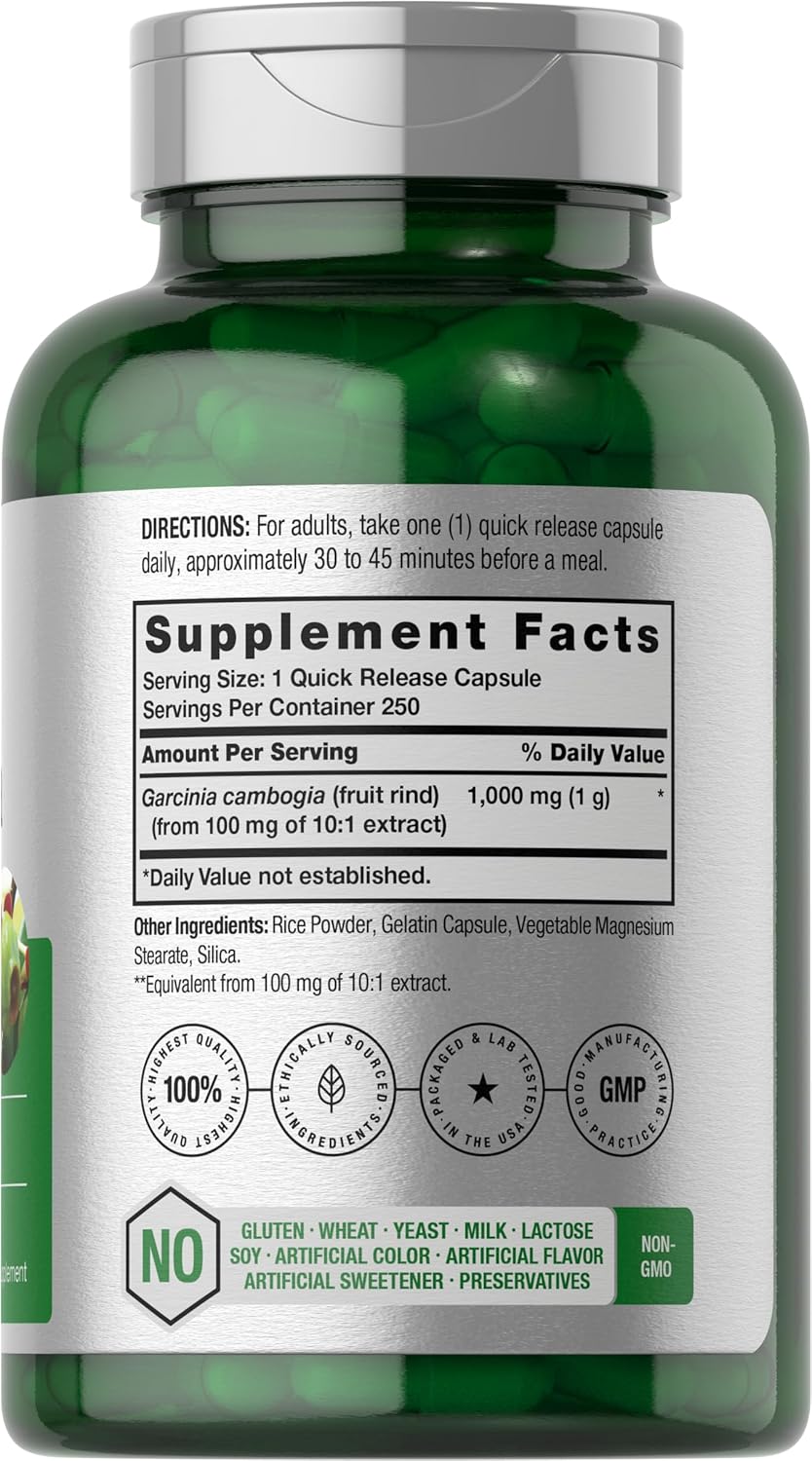 Horbaach Garcinia Cambogia Appetite Control Weight loss 1000mg 250 Caps - Galeri