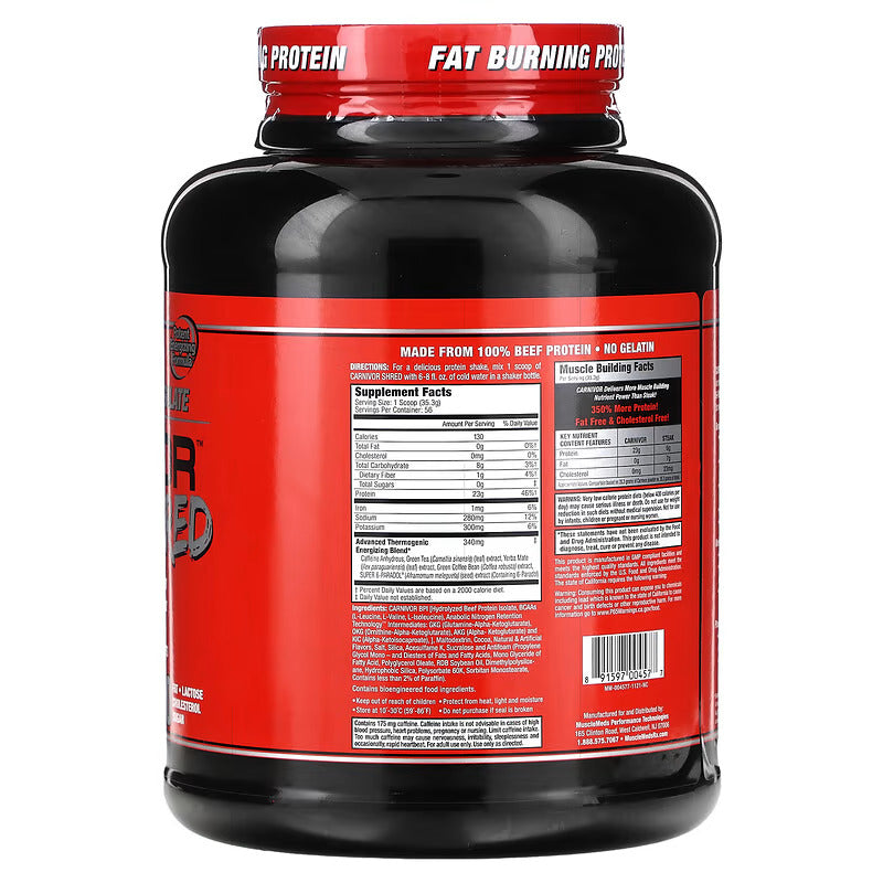 MuscleMeds Carnivor Shred Hydrolyzed Beef Protein + Fat burner 1977 g - Galeri