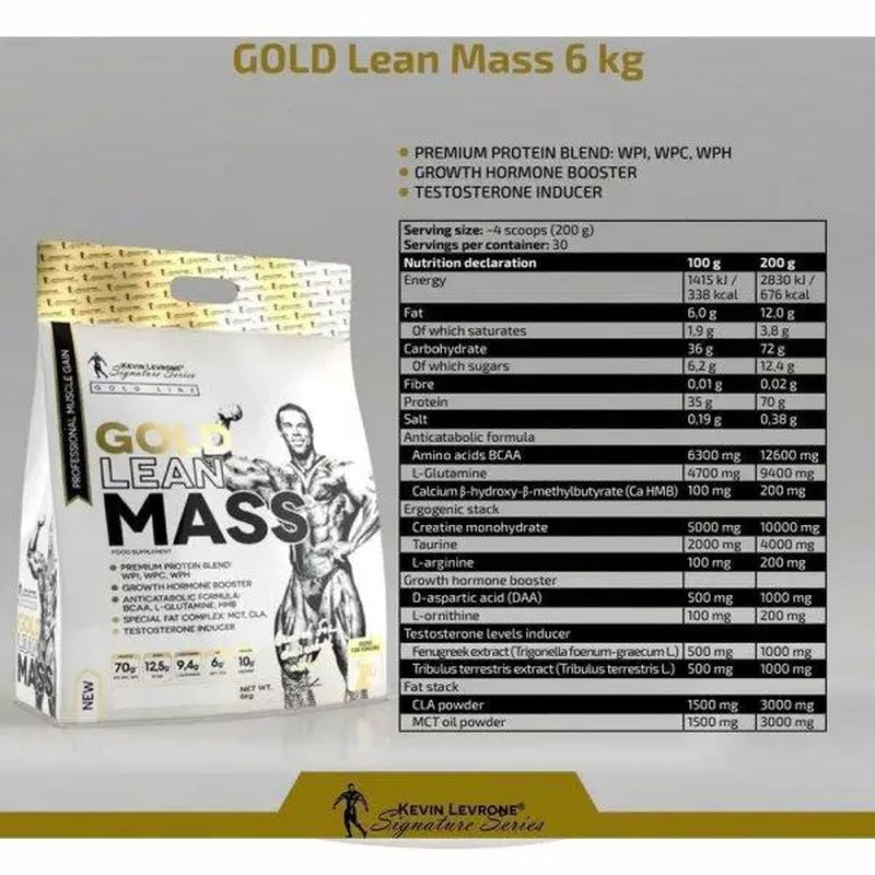 Kevin Levrone Gold Lean Mass Gainer 6kg - Galeri