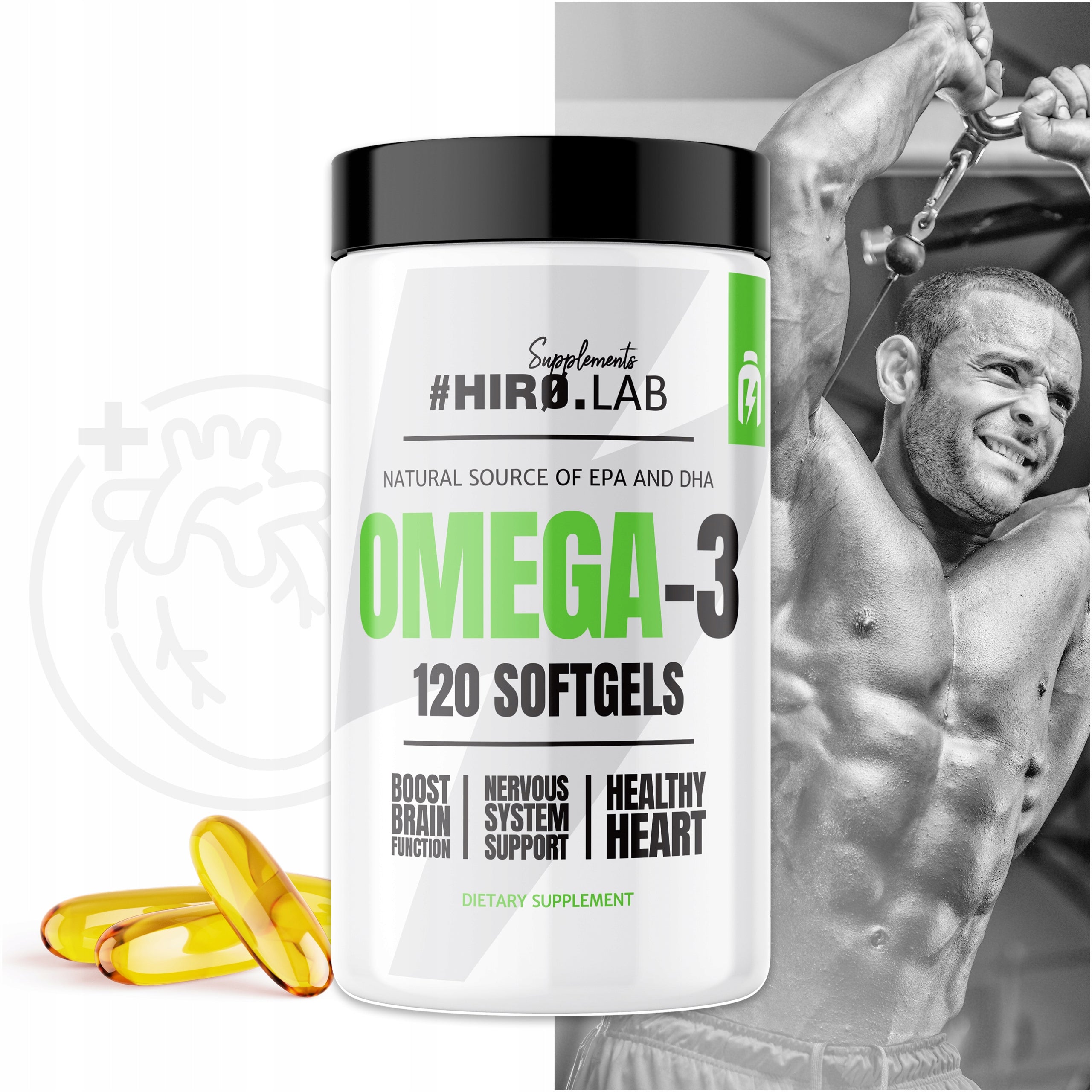Hero Lab Omega-3 Fish Oil Balık yağı | 65% EPA + DHA 120 Caps - Galeri