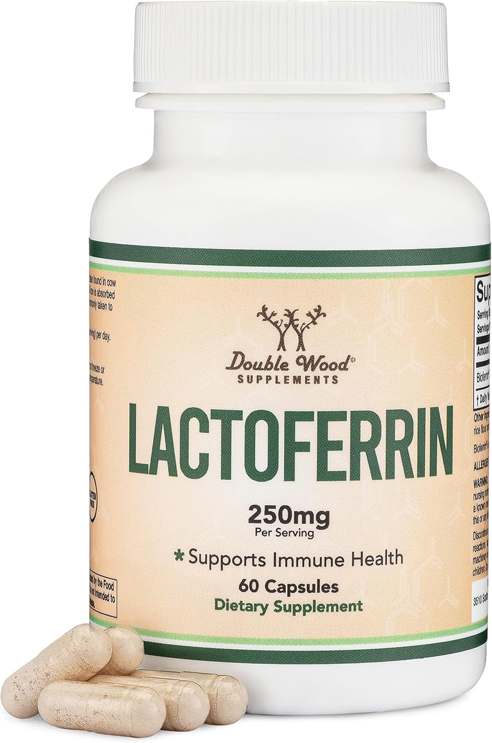 DOUBLE WOOD Lactoferrin Bioferrin Immune Support 250mg 60 Caps