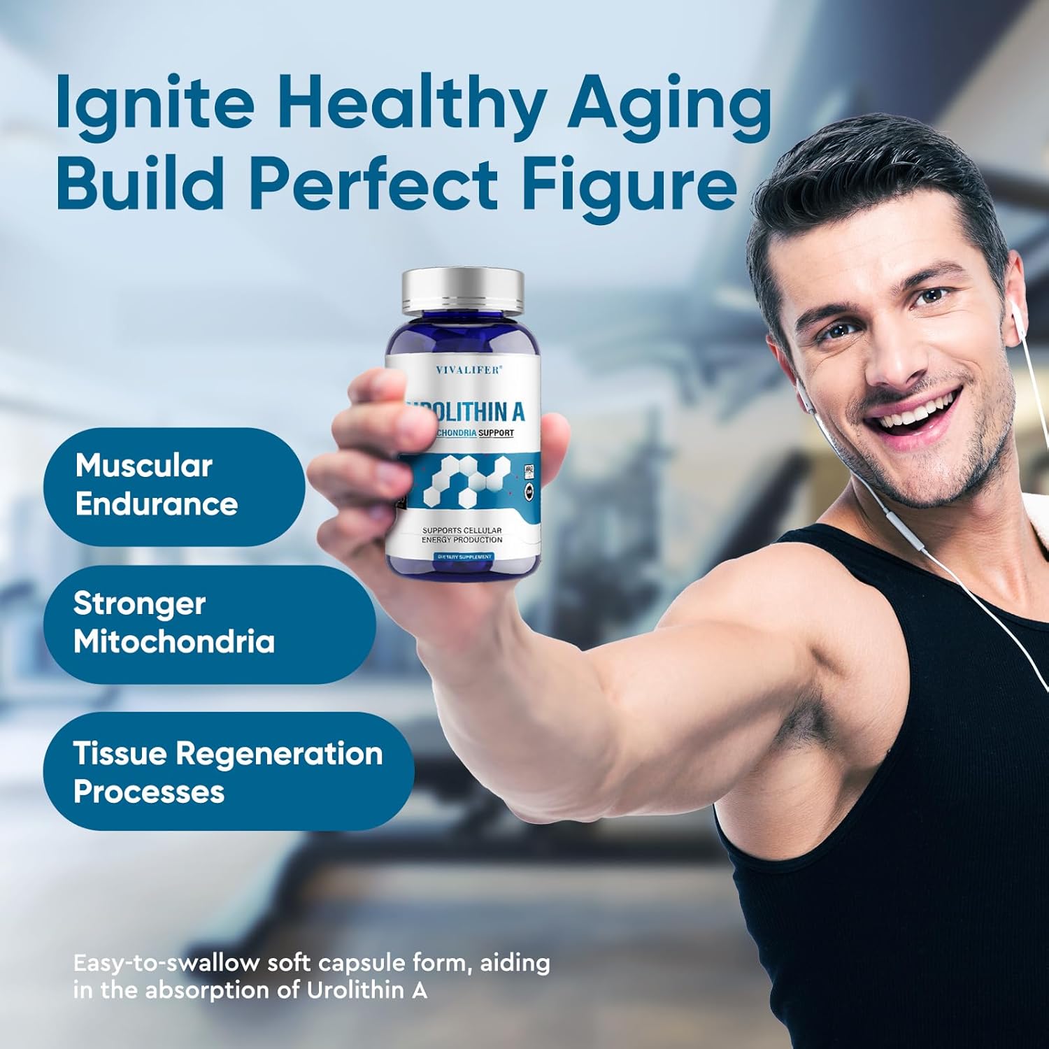 VIVALIFER Urolithin A 2000 MG Antioxidant Promoting Healthy Aging  Mitochondrial Health Repair 120 - Galeri