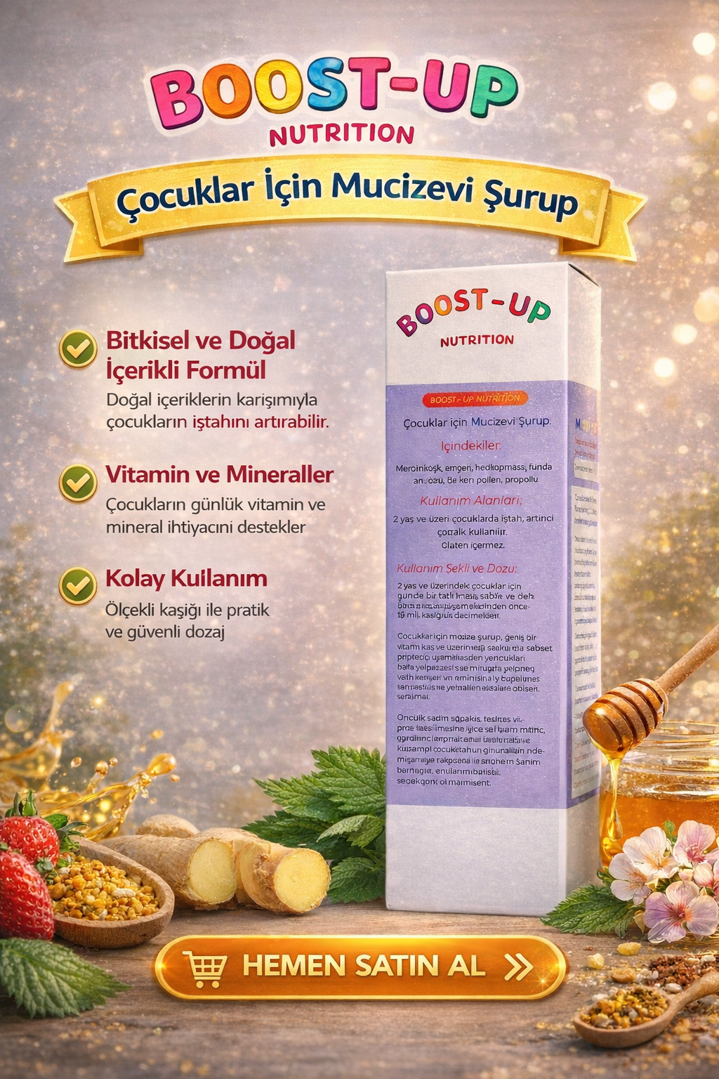 Boost Up Nutrition Kids Children bitkisel şurup Doğal Karbonhidrat Yardımcısı Bitkisel Gainer Appetite Weight Gain 150 ml - Galeri