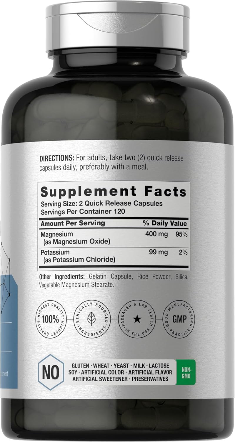 Horbäach Potassium Magnesium Premium Quality Non-GMO & Gluten Free 240 Caps - Galeri