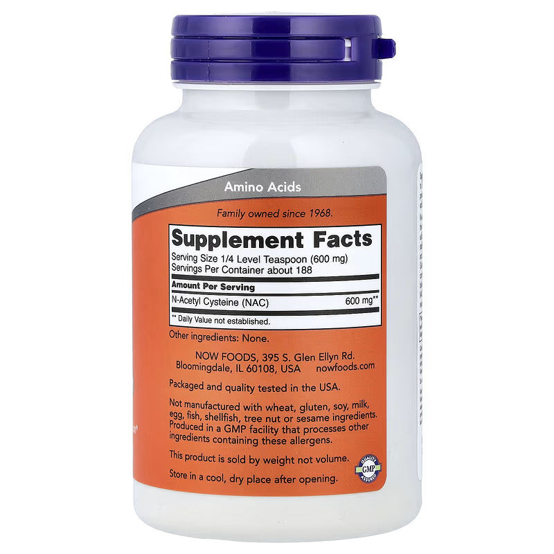 NOW Foods NAC Pure Powder 600 mg 113 g - Galeri