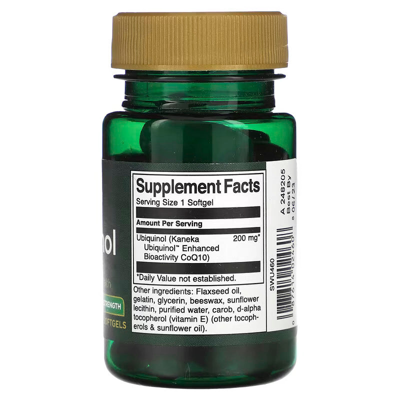 Swanson Ubiquinol Coenzyme Coq10 Q10 Maximum Strength 200 mg 30 Softgels - Galeri